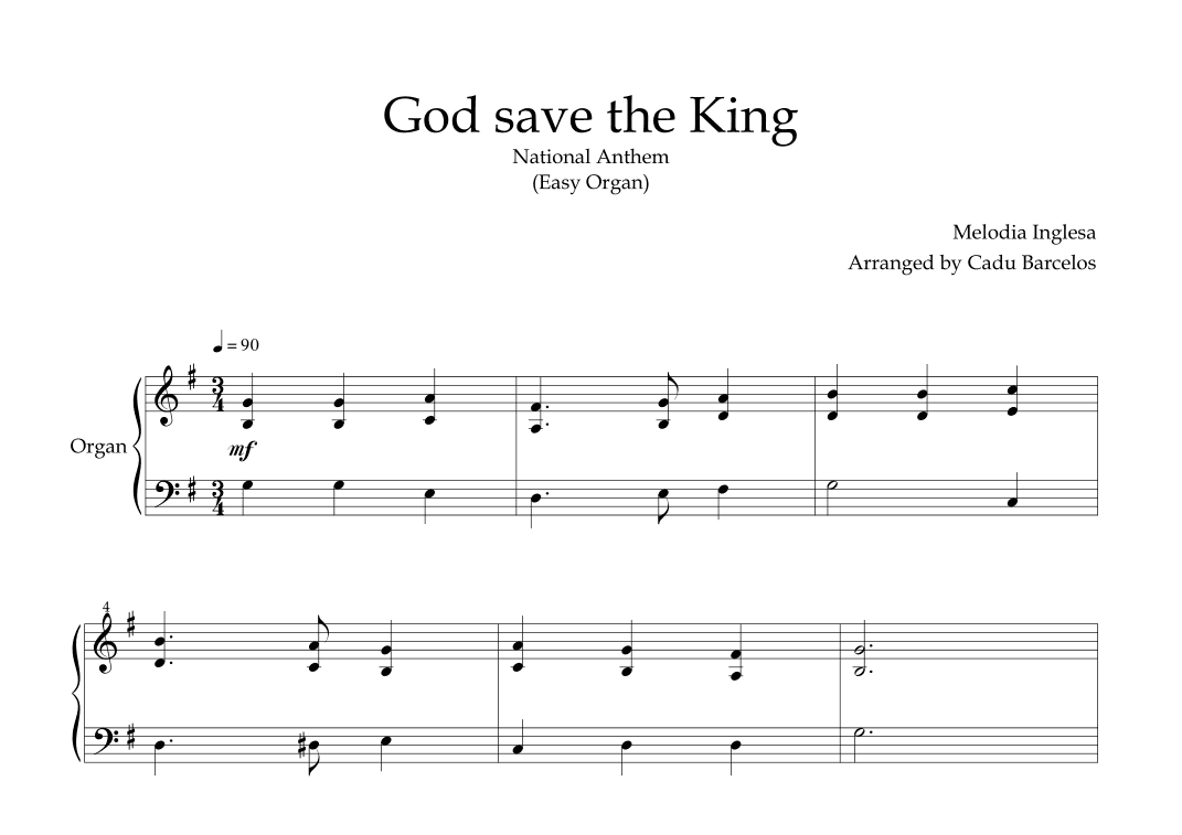 God save the King (Easy Organ) (arr. Cadu Barcelos)