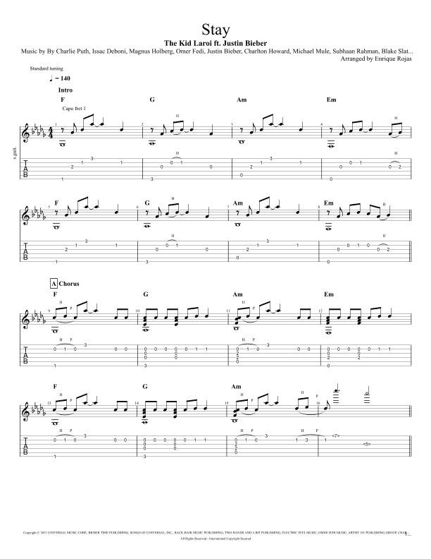 Stay (arr. Enrique Rojas)
