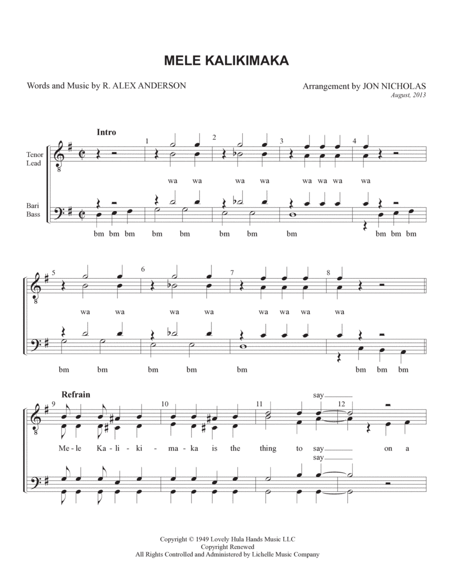 Mele Kalikimaka (arr. Jon Nicholas)
