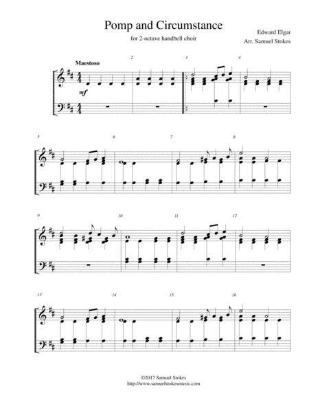Pomp and Circumstance - for 2-octave handbell choir (arr. Samuel Stokes)