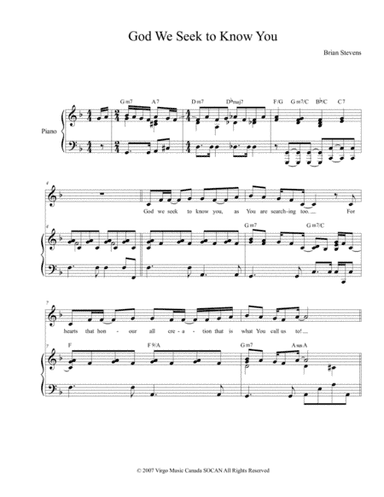 God, We Seek To Know You