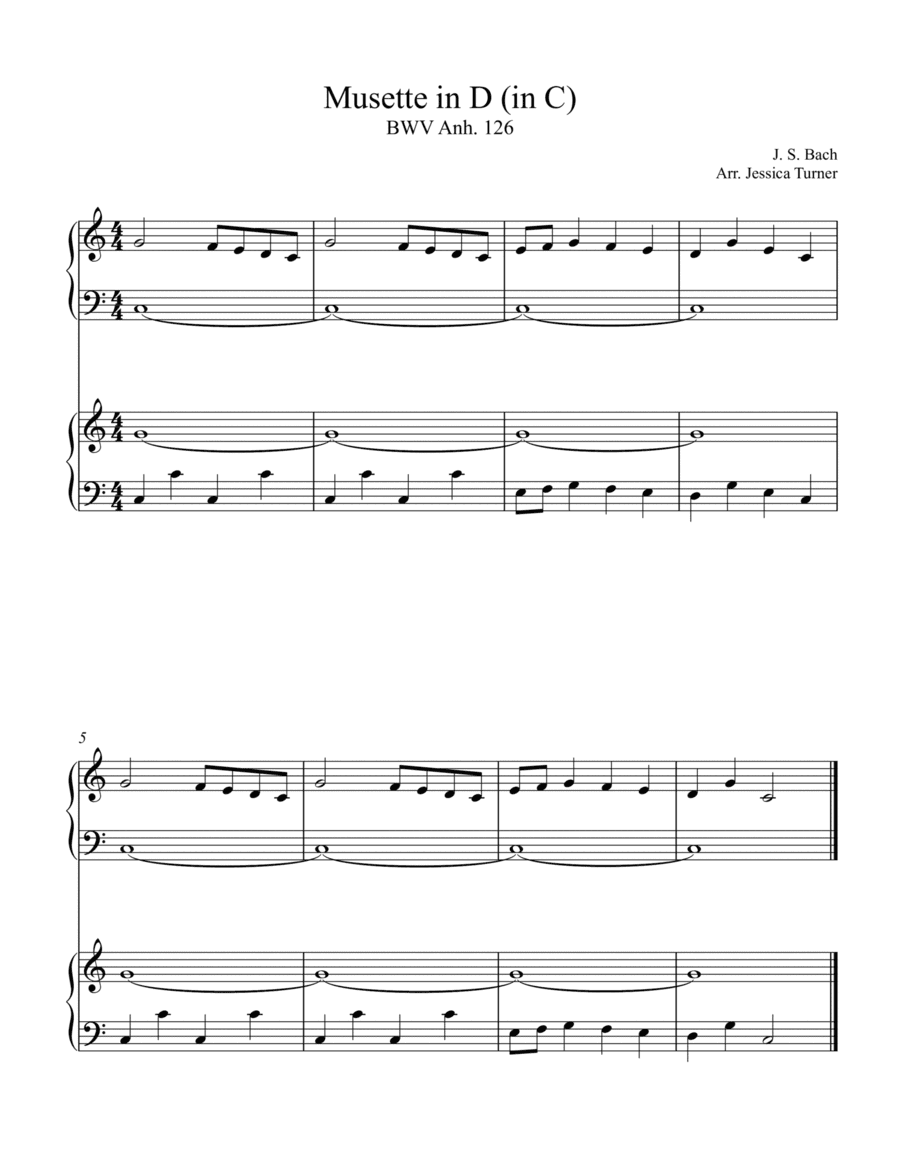 Musette in D (in C) (arr. Jessica Turner)