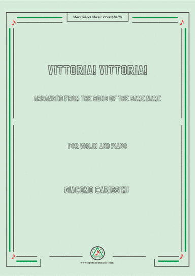 Giacomo-Vittoria! Vittoria!, for Violin and Piano (arr. MSM)