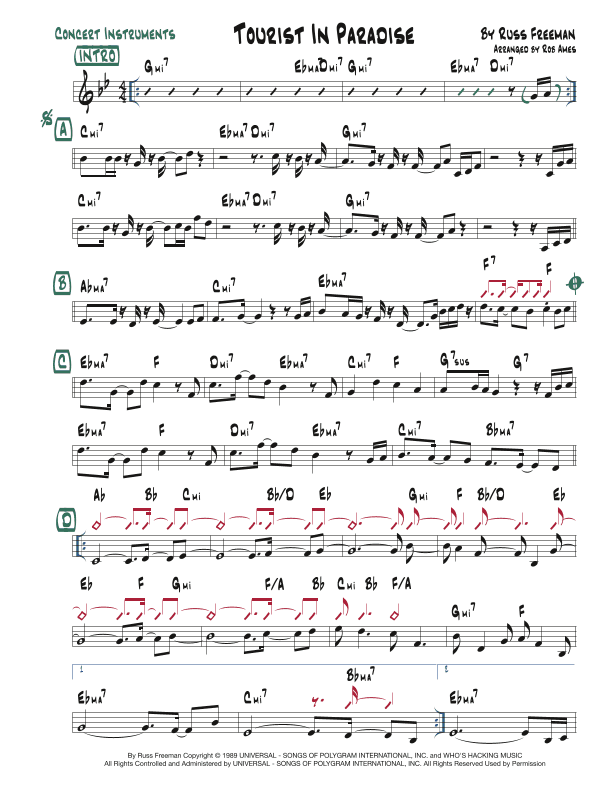 Tourist In Paradise (arr. Rob Ames)