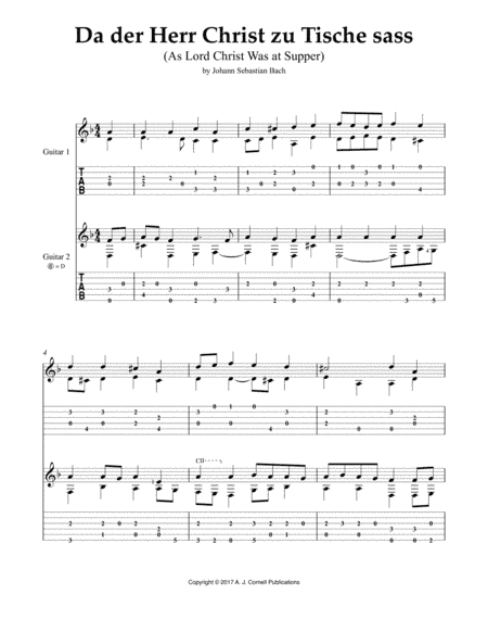 Da der Herr Christ zu Tische sass (As Lord Christ Was at Supper) (arr. Mark Phillips)