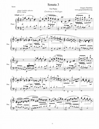 Sonata 3 For Piano 'Christmas in Michigan
