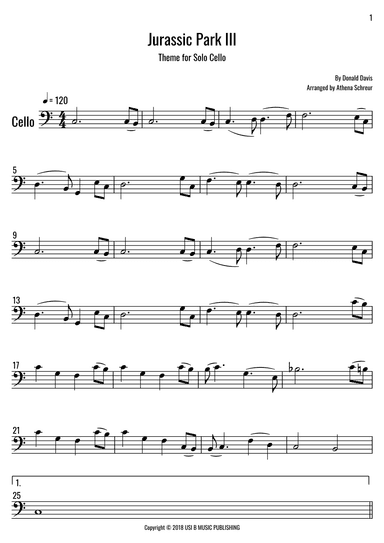 Jurassic Park Iii (arr. Athena Schreur)