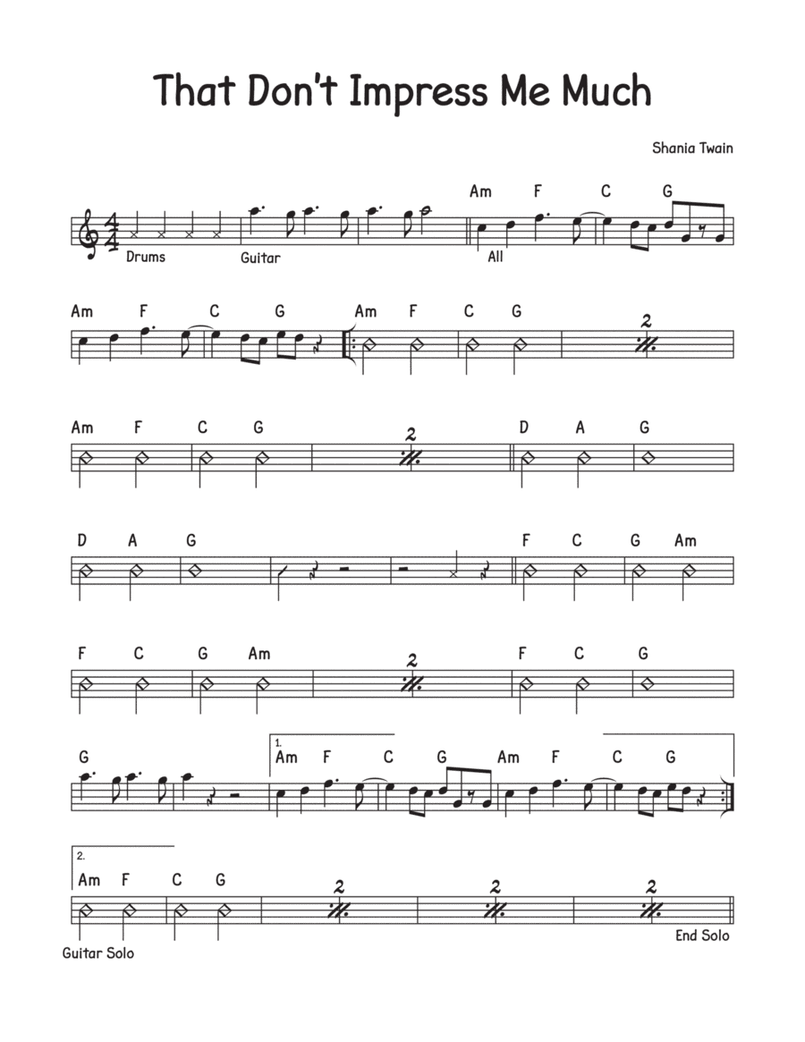 That Don't Impress Me Much (arr. David M Fagnant)