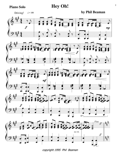 Hey Oh!- piano solo