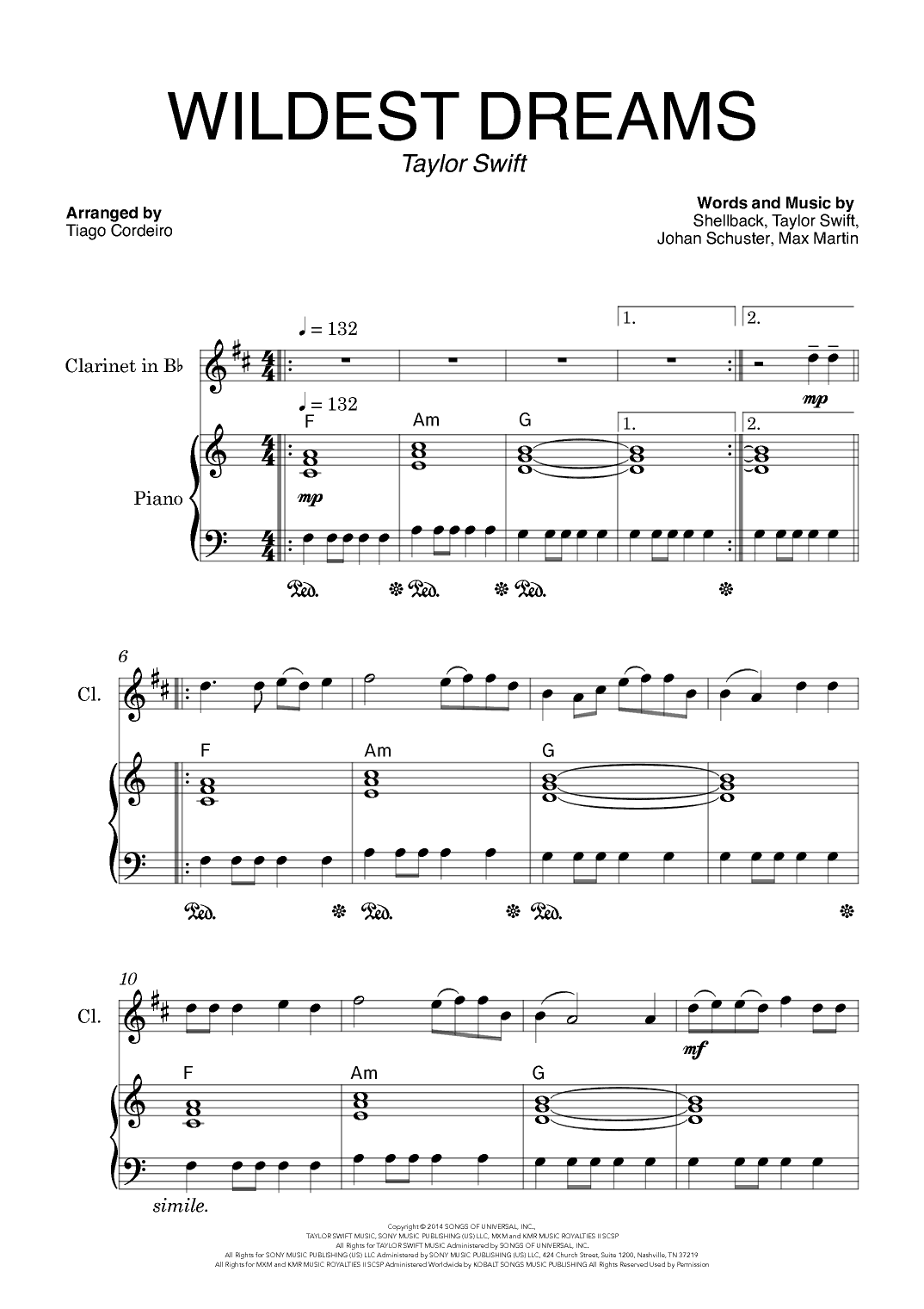 Wildest Dreams (arr. Tiago Cordeiro)