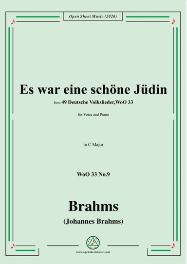 Brahms-Es war eine schöne Jüdin,WoO 33 No.9,in C Major,for Voice&Piano (arr. MSM)