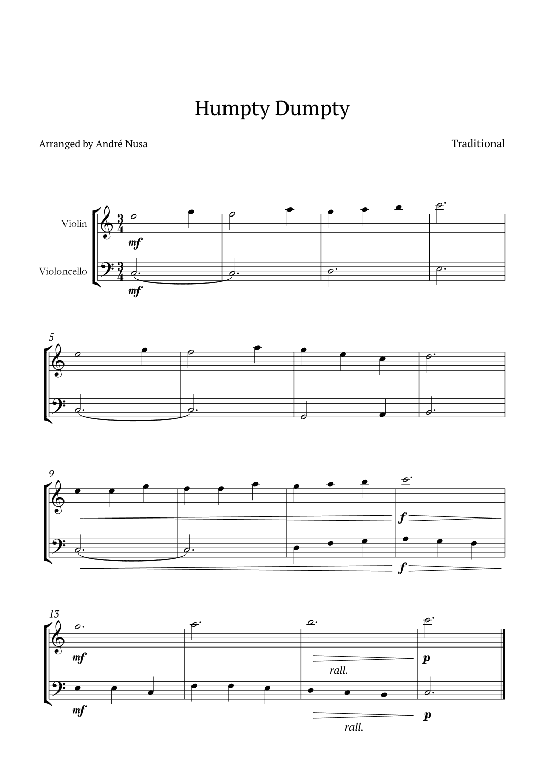 Humpty Dumpty (arr. André Nusa)