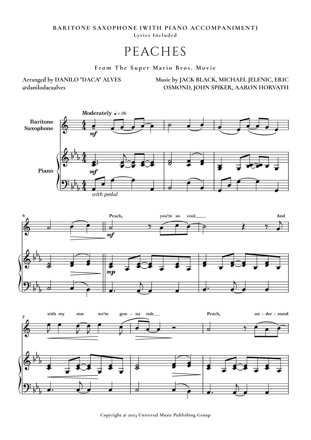 Peaches (arr. Danilo "Daca" Alves)