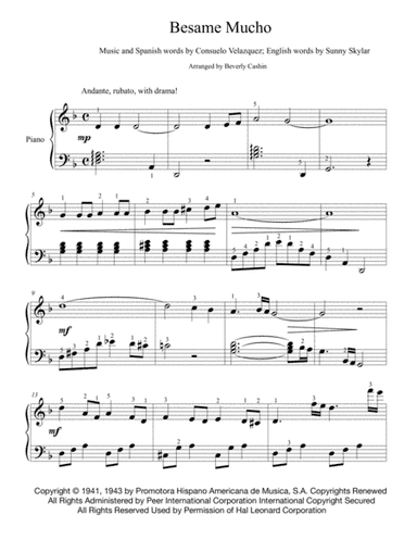 Besame Mucho (Kiss Me Much) (arr. Beverly Cashin)