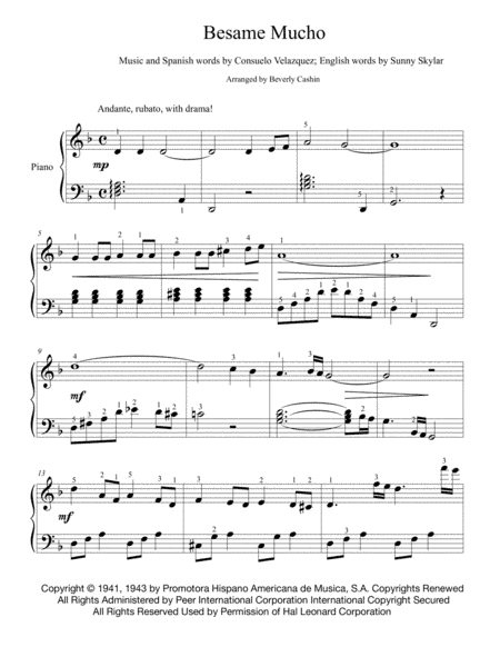 Besame Mucho (Kiss Me Much) (arr. Beverly Cashin)