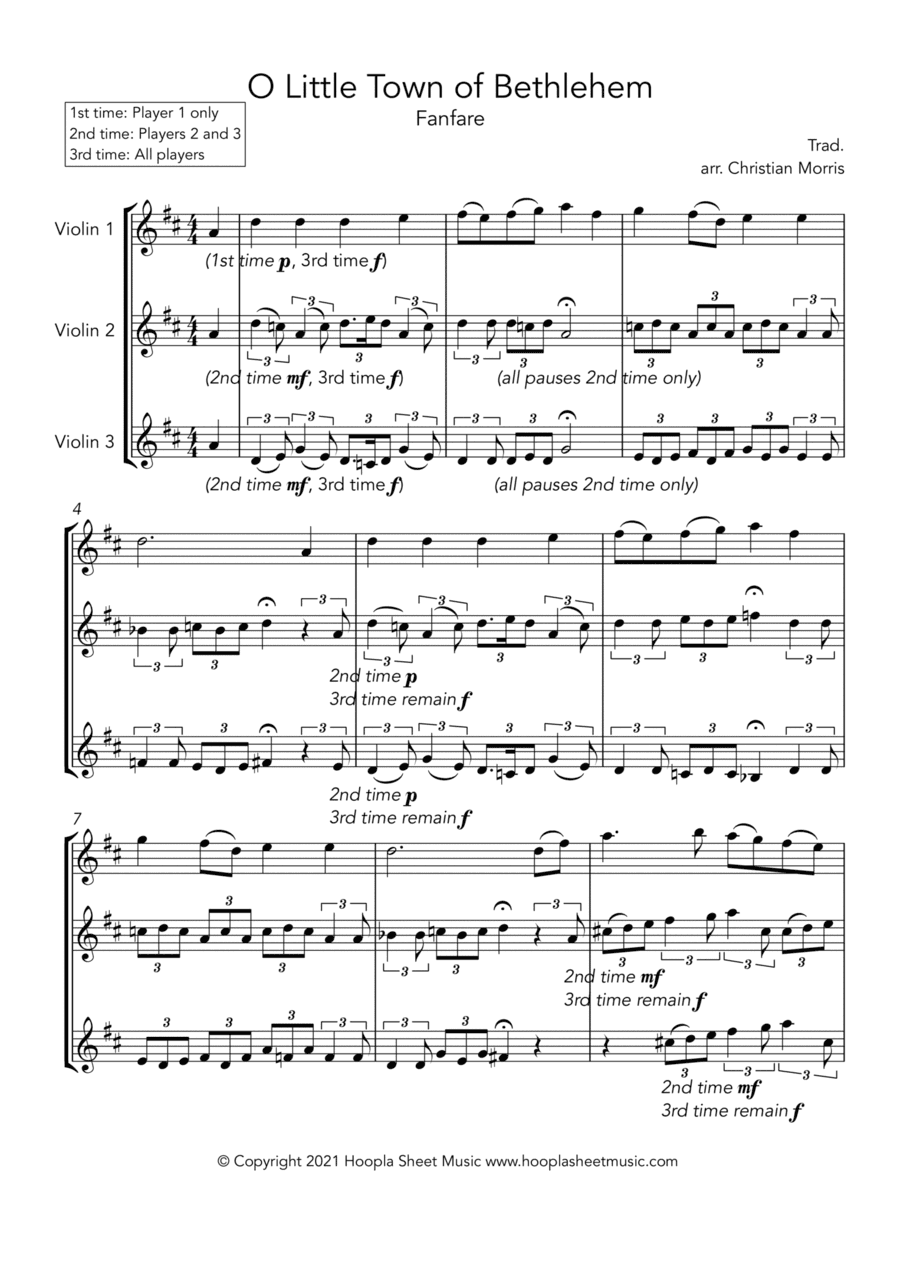 O Little Town of Bethlehem Fanfare (arr. Hoopla Sheet Music)
