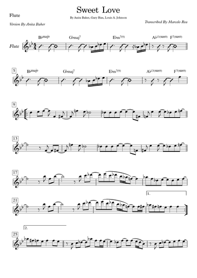 Sweet Love (arr. Transcribed By Marcelo Rea)