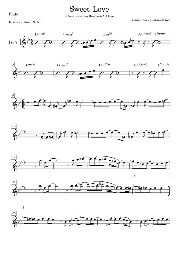 Sweet Love (arr. Transcribed By Marcelo Rea)