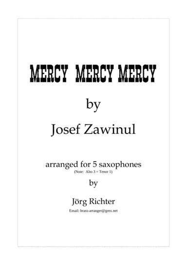 Mercy, Mercy, Mercy (arr. Jörg Richter)