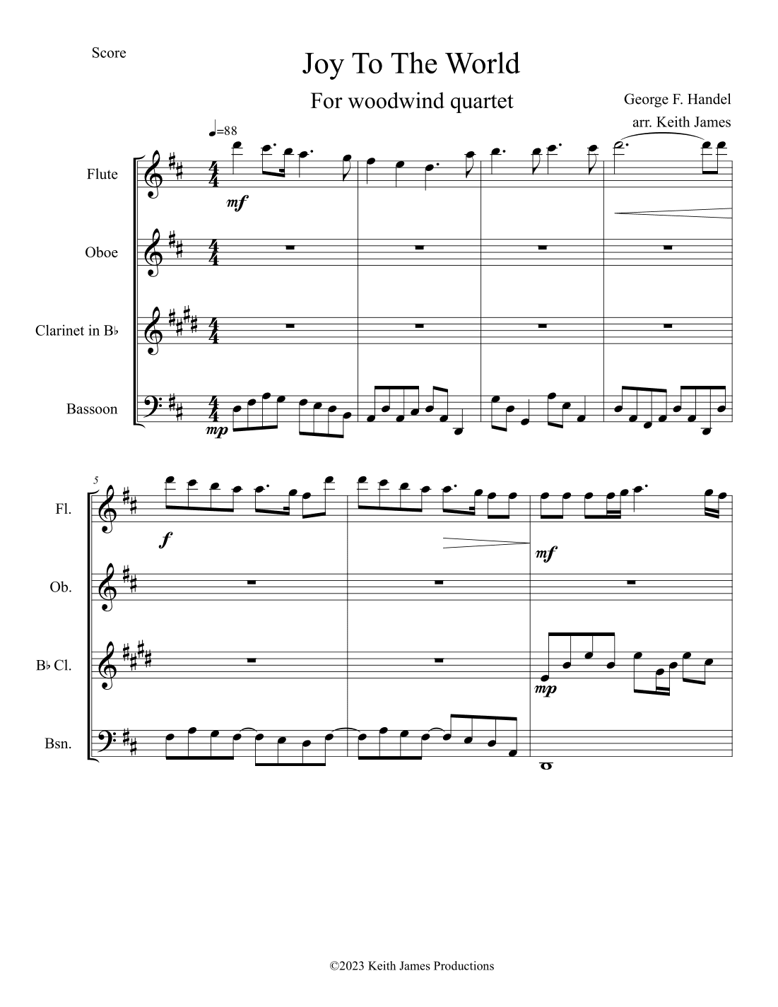 Joy To The World (arr. Keith James)