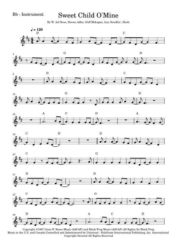 Sweet Child O' Mine (arr. Fabio Eduardo de Oliveira)