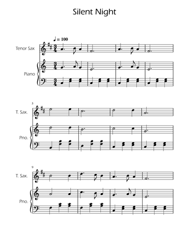 Silent Night - Tenor Sax w/ Piano (arr. Ygor Nunes)