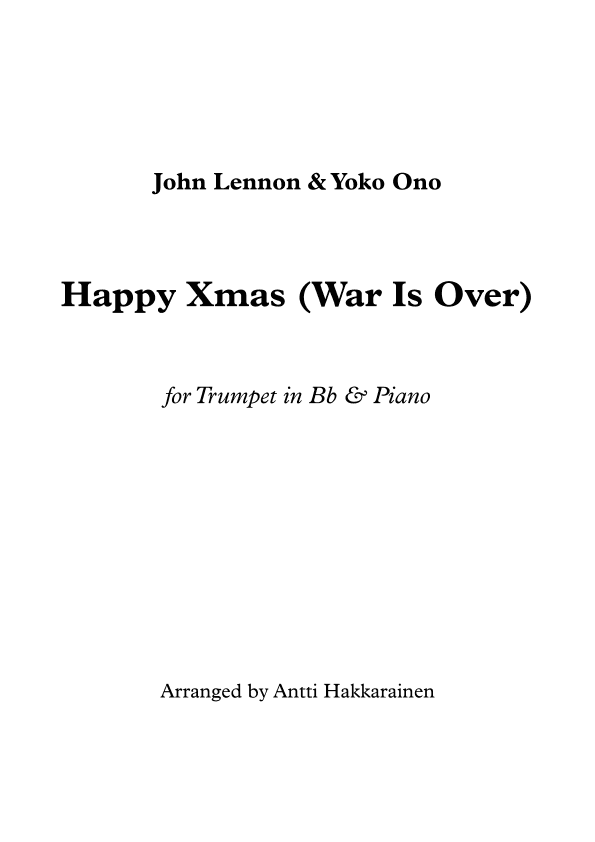 Happy Xmas (war Is Over) (arr. Antti Hakkarainen)