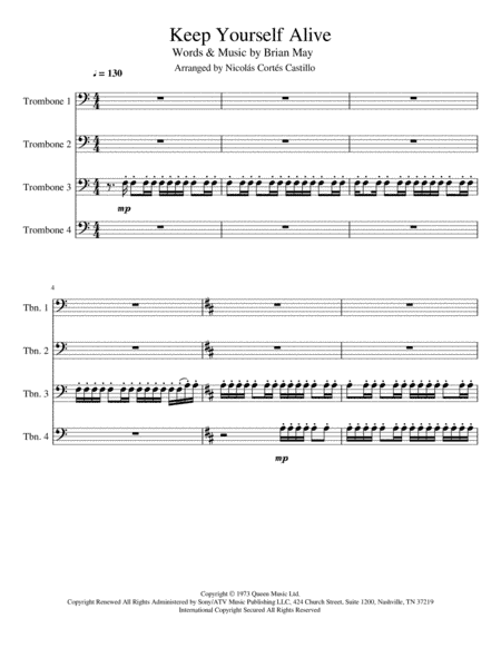 Keep Yourself Alive (arr. Nicolás Cortés Castillo)