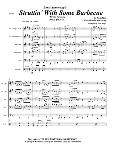 Struttin' With Some Barbecue (arr. Paul Nagle)