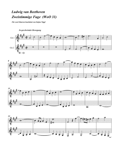 Fuge WoO 31 for Guitar Duet (arr. Stefan Niggl)