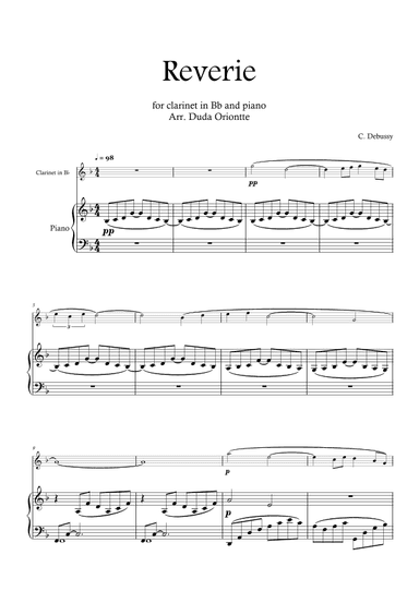 Reverie (Clarinet in Bb - Piano) (arr. Duda Oriontte)