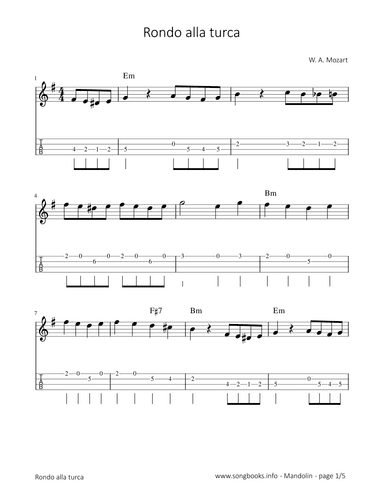 Rondo alla turca - W. A. Mozart (arr. songbooks.info)