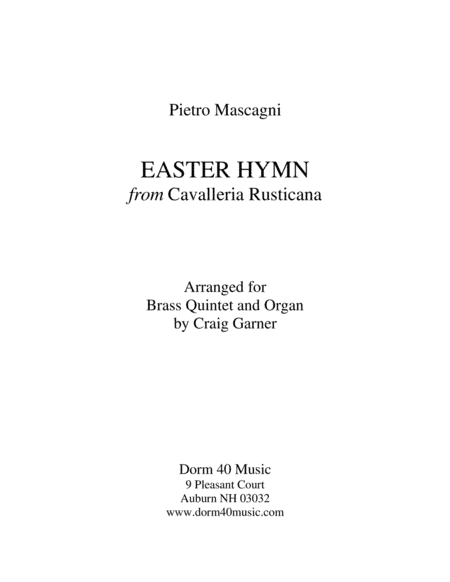 Easter Hymn, from "Cavalleria Rusticana" (for Brass Quintet and Organ) (arr. Craig Garner)