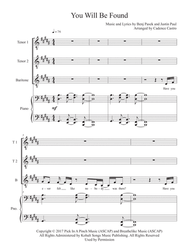 You Will Be Found (arr. Cadence Castro)