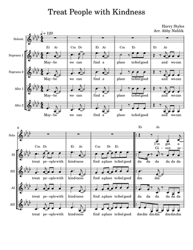 Treat People With Kindness (arr. Abby Nahlik)