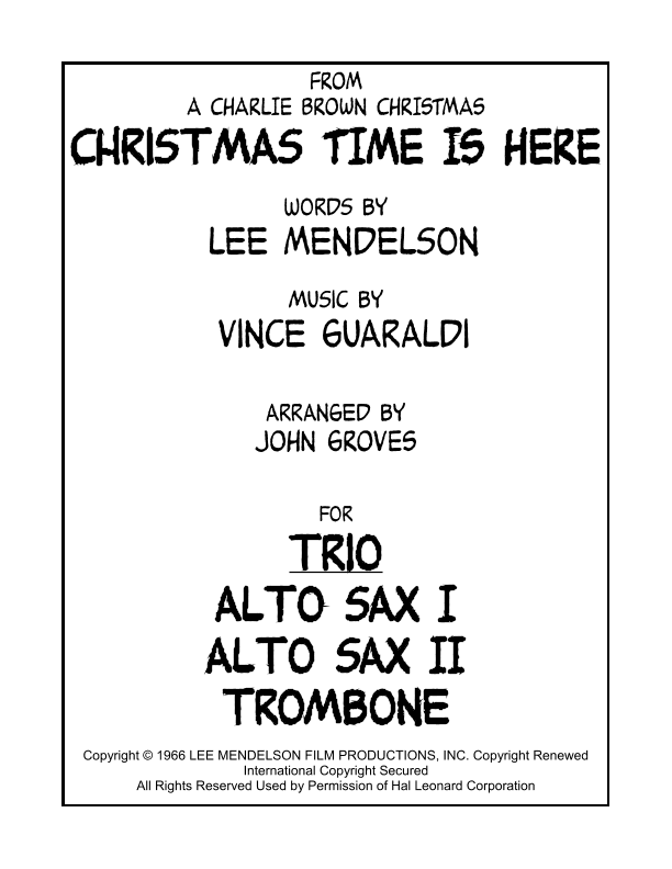 Christmas Time Is Here (arr. John Groves)