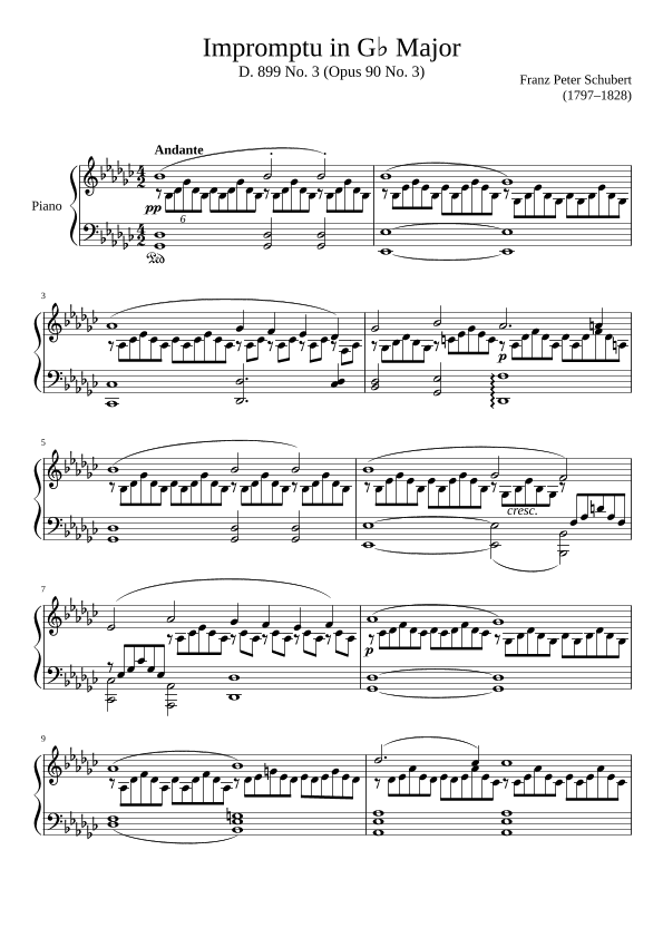 Impromptu D. 899 No. 3 in Gb Major (arr. Zachary Corbett)