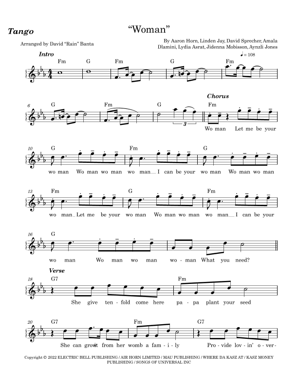 Woman (arr. David "Rain" Banta)