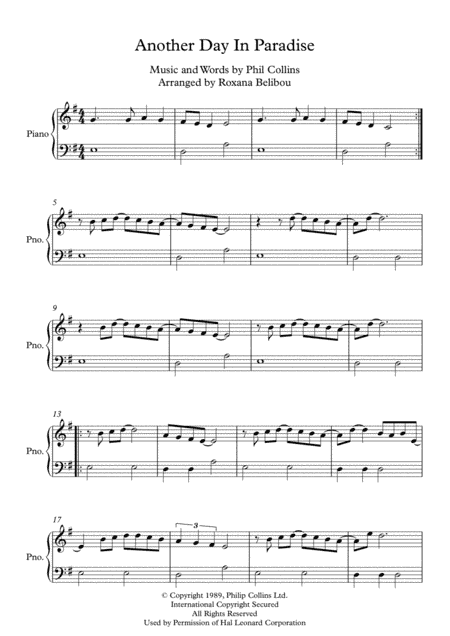 Another Day In Paradise (arr. Roxana Belibou)