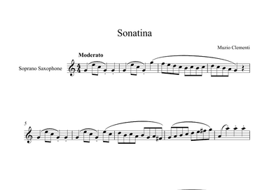Sonatina (In C Major) - Muzio Clementi (Soprano Sax) (arr. Digital Book Music)