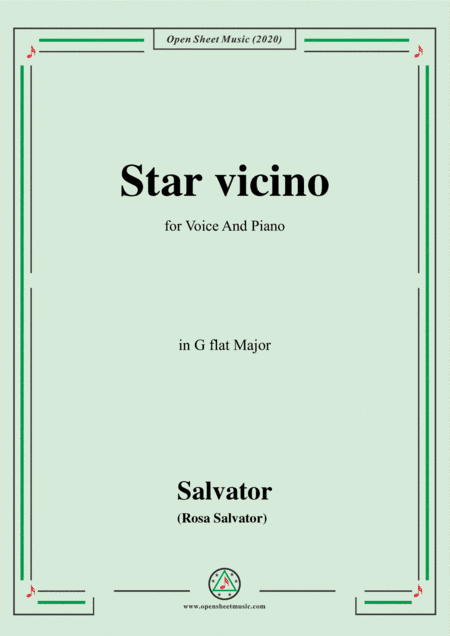 Rosa-Star vicino,in G flat Major,for Voice and Piano (arr. MSM)