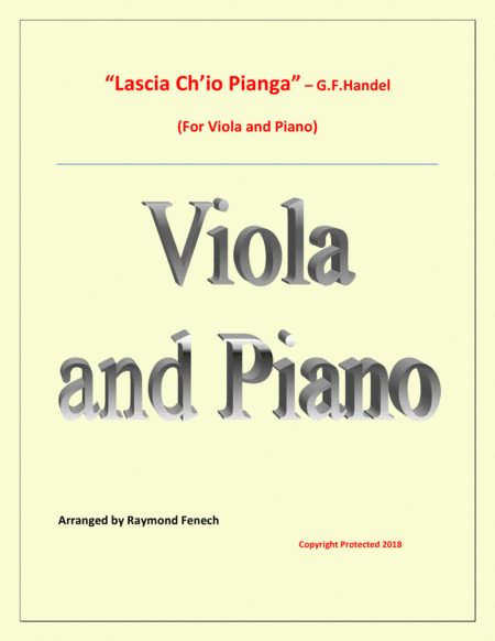 Lascia Ch'io Pianga - From Opera 'Rinaldo' - G.F. Handel (   Viola and Piano) (arr. Raymond Fenech)