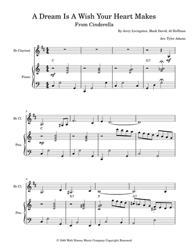 A Dream Is A Wish Your Heart Makes (arr. Tyler Adams)