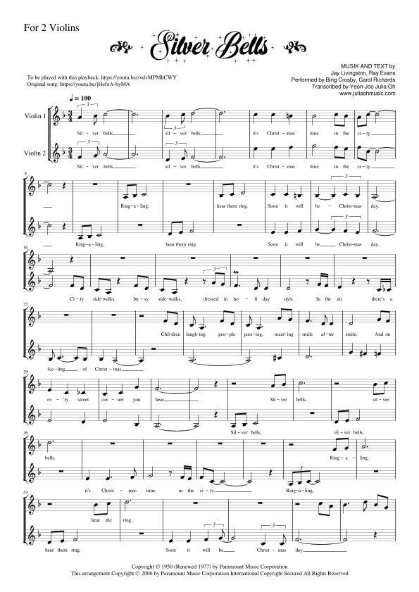 Silver Bells (arr. JULIA OH MUSIC | Julia Yeon-Joo Oh)