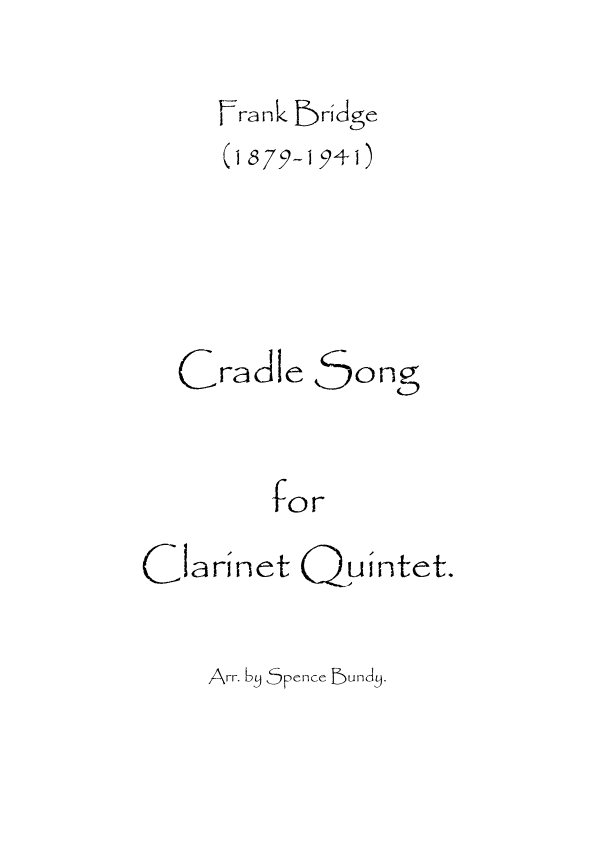 Cradle Song (arr. Spence Bundy)