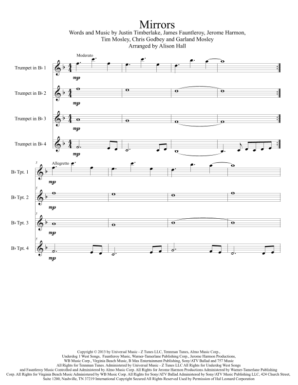Mirrors (arr. Alison Hall)