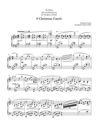 8 Christmas Carols for Piano Solo (arr. Sharon Kim)