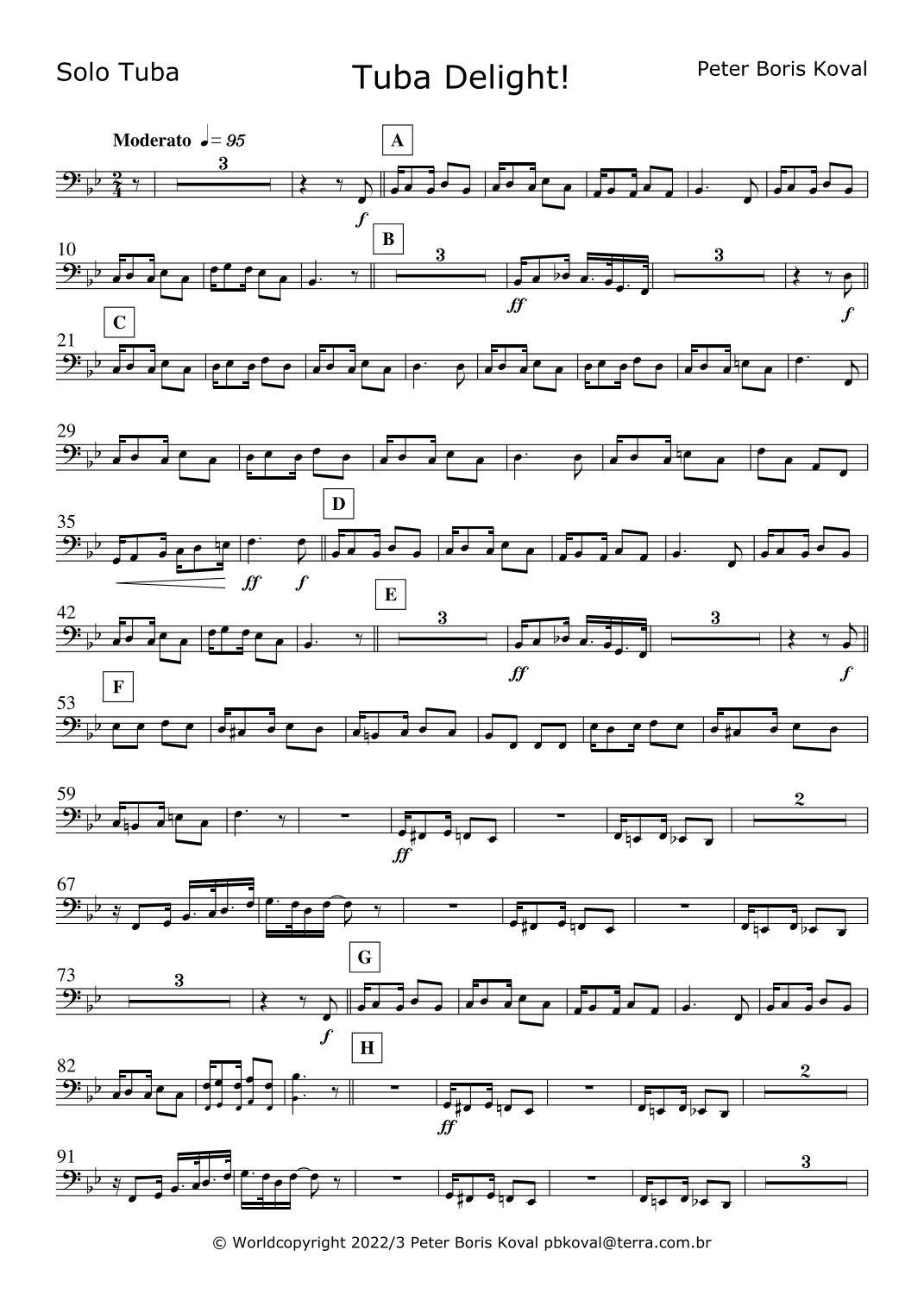 Tuba Delight! Solo Tuba & Concert Band A4 Size