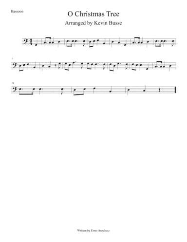 O Christmas Tree (Easy key of C) Bassoon (arr. Kevin Busse)