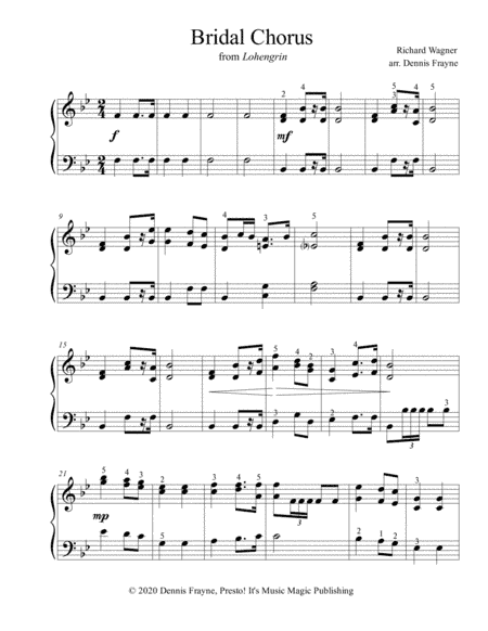 Bridal Chorus (from Lohengrin) (arr. Dennis Frayne)